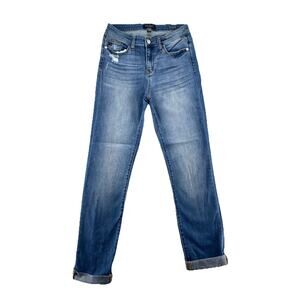 Judy Blue Distressed Straight Leg Jeans Women’s Size 28 Medium Wash Denim